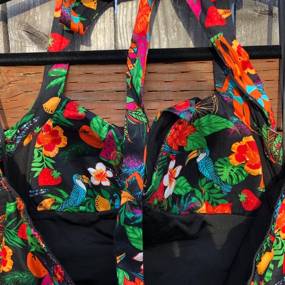 Lindy Boo Tiki Print Pencil Halter Dress US 12 - Picture 7 of 7